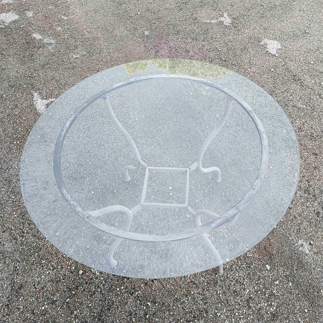 Iron Outdoor Table with Round Glass Top, 1990s For Sale - Image 16 of 18
