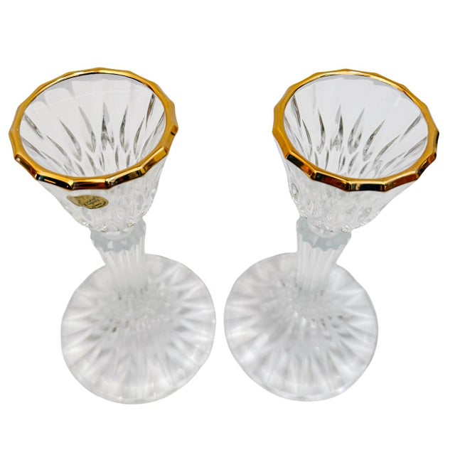 Late 20th Century Pair of Late 20th Century French Crystal Candlestick Holders by Cristal d'Arques-Durand For Sale - Image 5 of 8