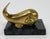 Mid-Century Modern Brass Whale Marble Base Paper Weight For Sale - Image 3 of 6