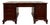English Partner Desk with Green Leather For Sale