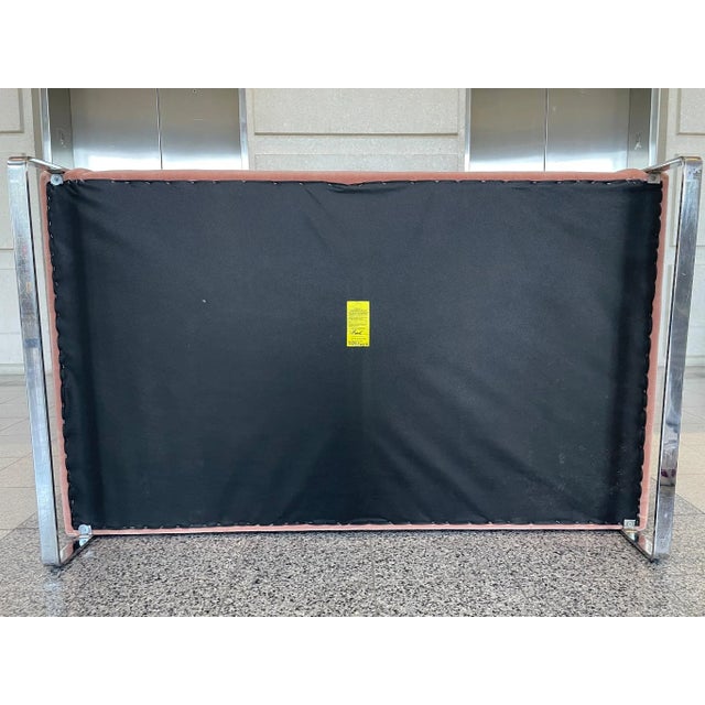 Mid-Century Chrome Loveseat After Milo Baughman in Dusty Mauve Mohair For Sale - Image 10 of 11