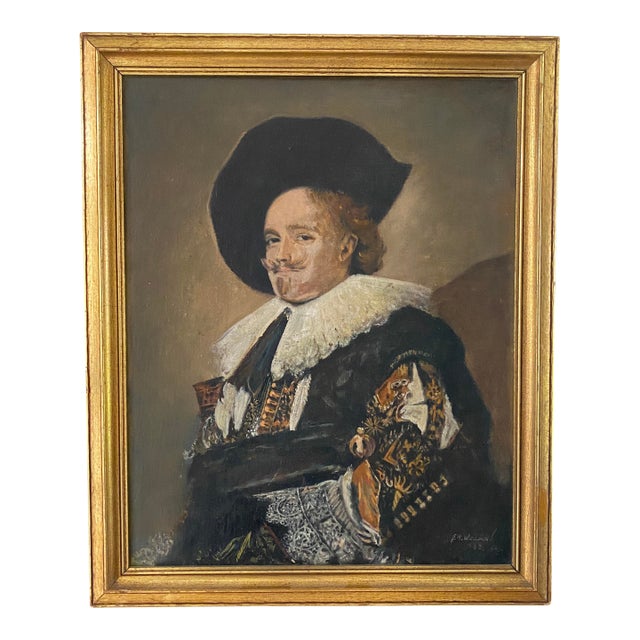 Antique Painting Inspired by the Original Dutch Masterpiece Laughing Cavalier For Sale