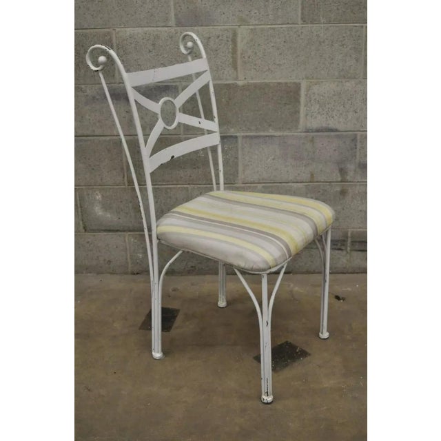 Contemporary Contemporary Metal Kitchen Bistro Dining Set Round Table 4 Chairs - 5 Pc Set For Sale - Image 3 of 12