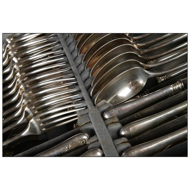 Wooden Marine Chest with Cutlery For Sale - Image 5 of 7