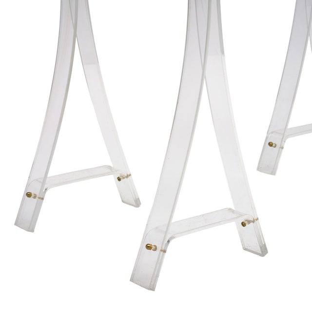 Period Mid-Century Modern, Lucite and Glass Desk, French For Sale - Image 9 of 9