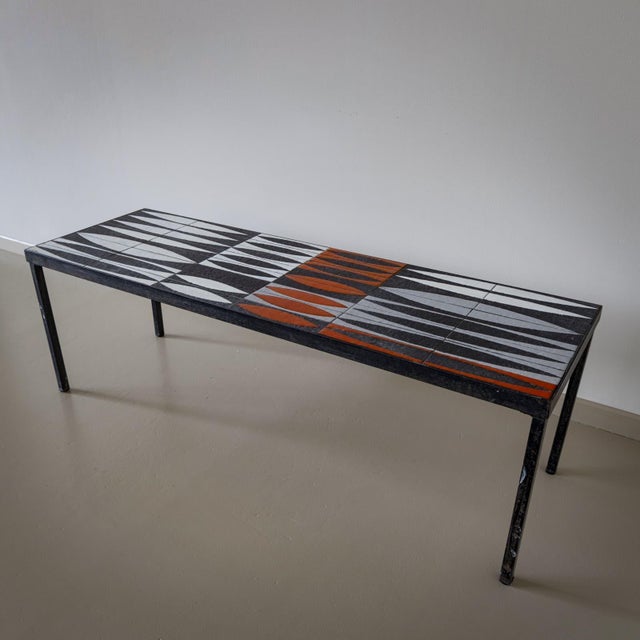 Coffee Table with Ceramic Tiles by Roger Capron (1922-2006), France, 1960s For Sale - Image 9 of 11