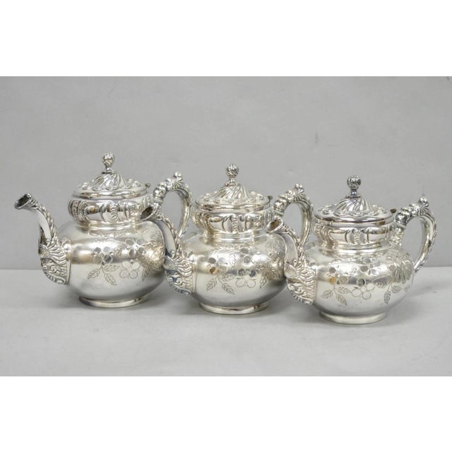 Antique Meriden B Co French Renaissance Silver Plated Figural Tea Set - 7 PCS For Sale - Image 18 of 18
