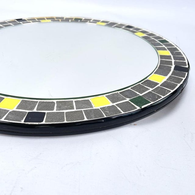 1970s Mid-Century Round Mosaic Wall Mirror, 1970s For Sale - Image 5 of 7