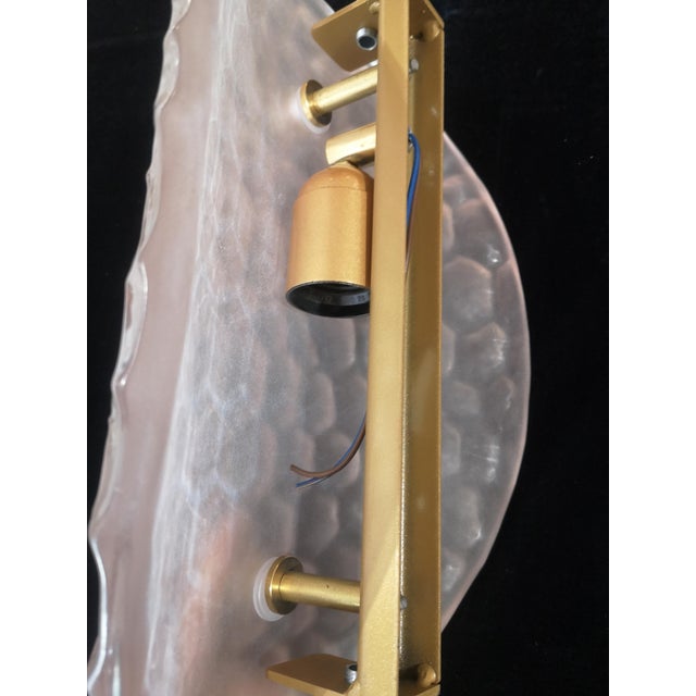2000 - 2009 Murano Art Glass Sand Blasted Wall Light For Sale - Image 5 of 9