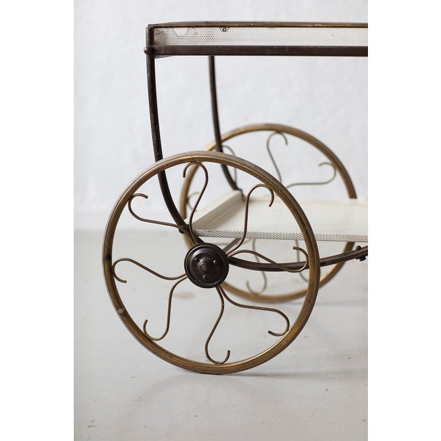 Mid-Century Sculptural Bar Trolley by Josef Frank, 1960s For Sale - Image 3 of 9
