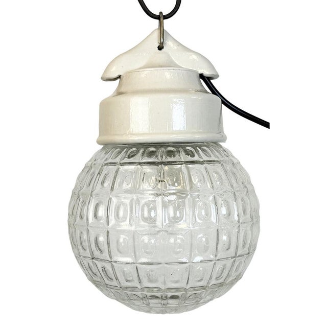 Vintage White Porcelain Pendant Light, 1970s For Sale - Image 15 of 15