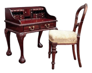 Small Salesman Sample Desk and Chair with Secret Drawers, Set of 2