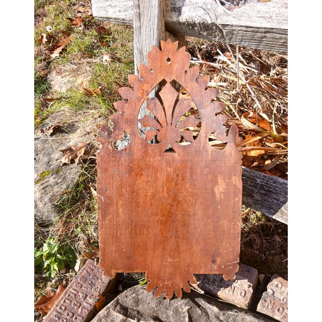 Antique Victorian Walnut Pierce-Cut Carved Wall-Mount Magazine Rack 1900 For Sale - Image 13 of 16