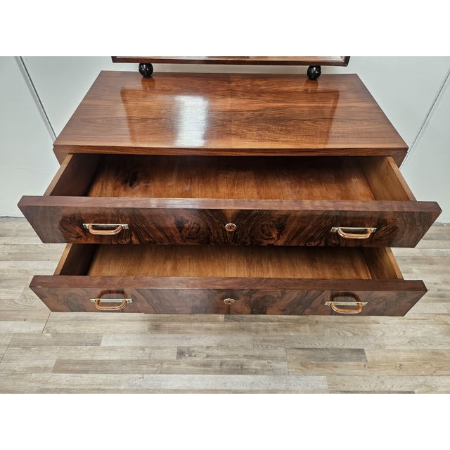 Art Deco Walnut Burl Sideboard with Mirror, 1940 For Sale - Image 12 of 18