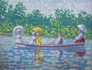 Henry Benson Painting on the Lake