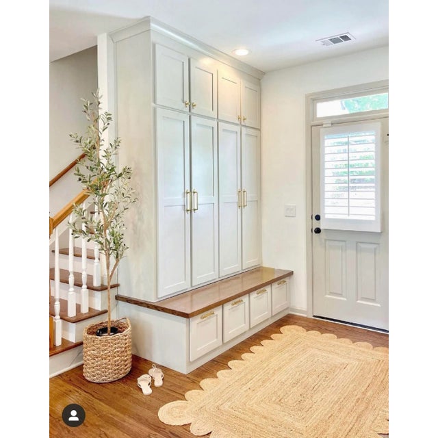 2.5'x20' Natural White Jute Scallop Hand Made Runner Rug For Sale - Image 4 of 12