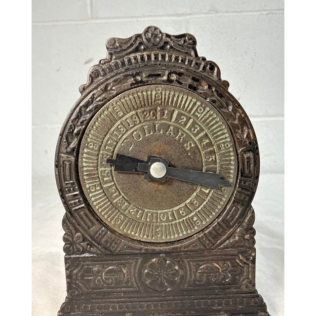 19th Century Rare Antique 1800's h.l. Judd "Clock W/ Moveable Hand" Cast Iron Still Bank For Sale - Image 5 of 10
