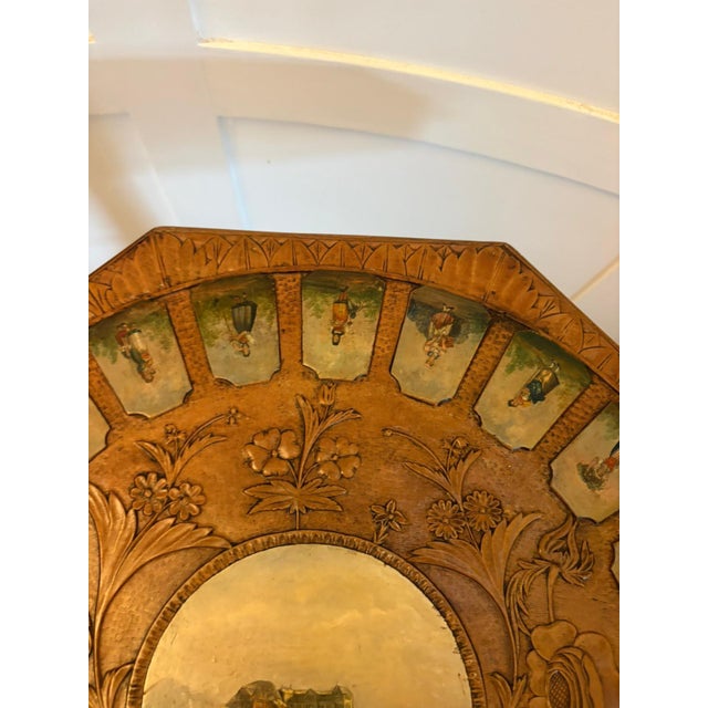 Antique Swiss Black Forest Hand Painted Walnut and Beech Folk Art Occasional Lamp Side Table, 1900 For Sale - Image 6 of 15