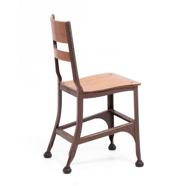 Toledo Metal Furniture Co. Toledo Industrial Metal Furniture Company Chairs Steel Frame Plywood Seat a Set of Four For Sale - Image 4 of 18