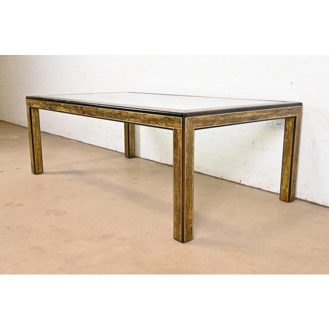 A gorgeous mid-century modern Hollywood Regency dining table By Bernhard Rohne for Mastercraft Furniture USA, 1970s Acid...