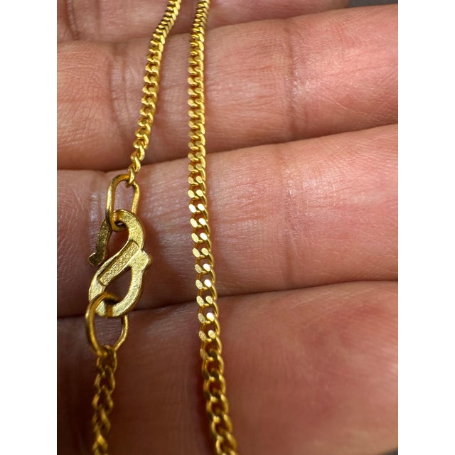 24 Karat Pure Gold Hand Made Yellow Gold Chain Necklace, 8 Gm, 16 Inch For Sale - Image 4 of 8