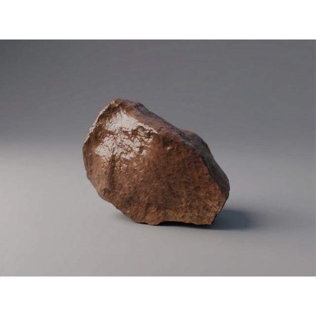 Handblown Crystal Vase With Natural Gobi Desert Stone – Sculptural Flower Vase For Sale - Image 4 of 6