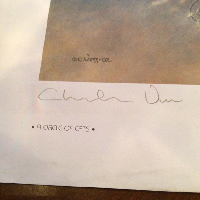 Paper “ a Circle of Cats" Signed and Numbered Print (Edition 84/300) by Artist Charles Vess For Sale - Image 7 of 11