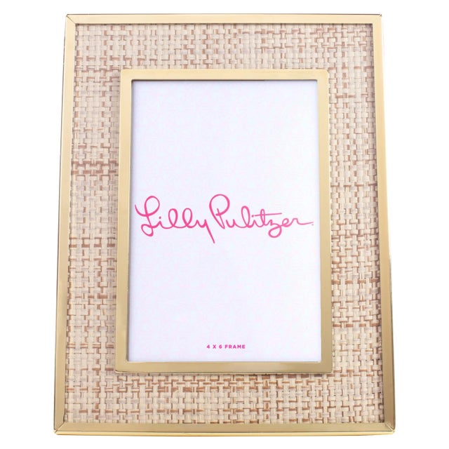 Raffia & Gold 4x6 Picture Frame For Sale In Chicago - Image 6 of 6