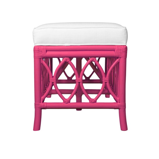 Wood Lillian Bench - Pink For Sale - Image 7 of 8