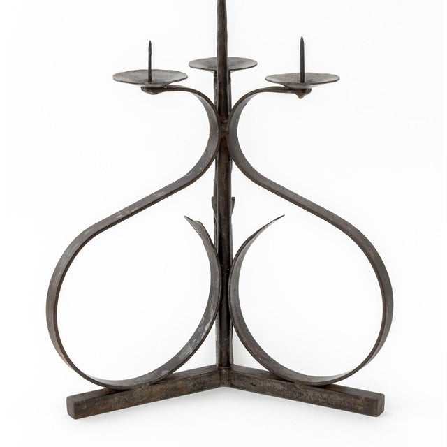 Late 19th Century Arts & Crafts Wrought Metal 4-Branch Candelabra For Sale - Image 5 of 6