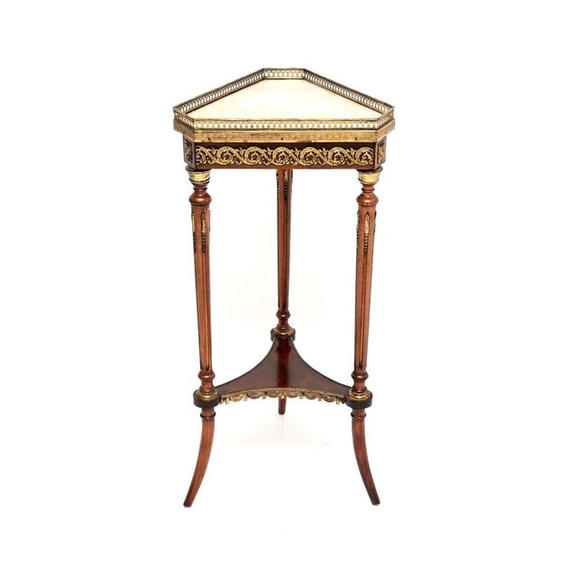 Antique French Marble Top Occasional Side Table, 1890 For Sale - Image 9 of 9