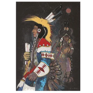 Kevin Red Star Crow Dancers at Midnight Serigraph
