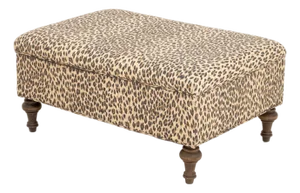 George Smith Style Leopard Print Ottoman