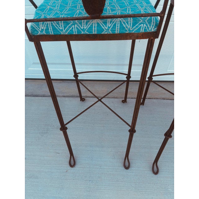 Pair Vintage Teena Iron Works Southwestern Bar Stools For Sale - Image 9 of 12