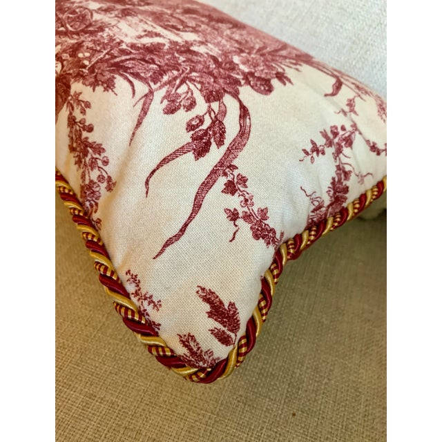 Custom made decorative pillow made it with Waverly le petite ferme spiced French country toile rooster fabric, French farm...