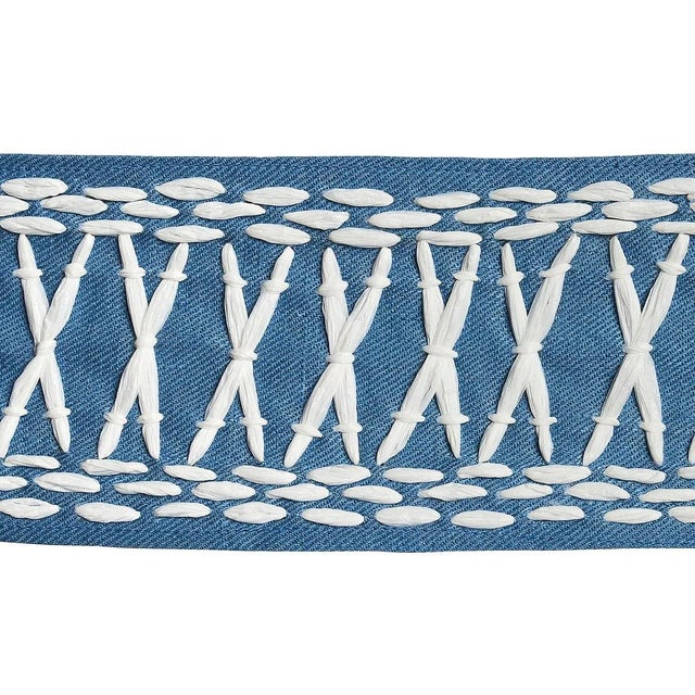 Not Yet Made - Made To Order Sample - Schumacher X Mary McDonald Tikki Tape Trim in Blue For Sale - Image 5 of 5