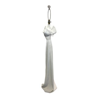Vintage Dickinson Style Plaster Floor Lamp in Form of Draped and Knotted Cloth For Sale