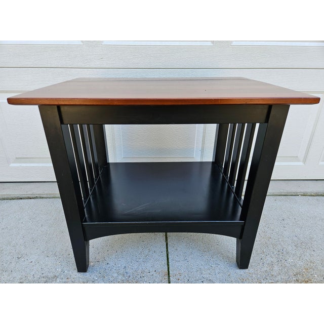 American Ethan Allen Cherry Top American Impressions Mission Style Side Table For Sale - Image 3 of 10
