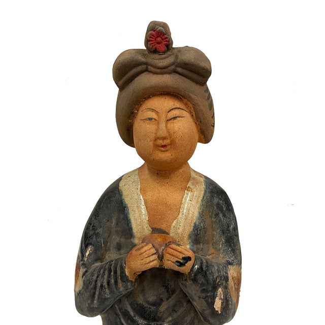 This magnificent Vintage Chinese Tang tri color glazed ceramic beautify figure was hand made with famous tri-colored glaze...