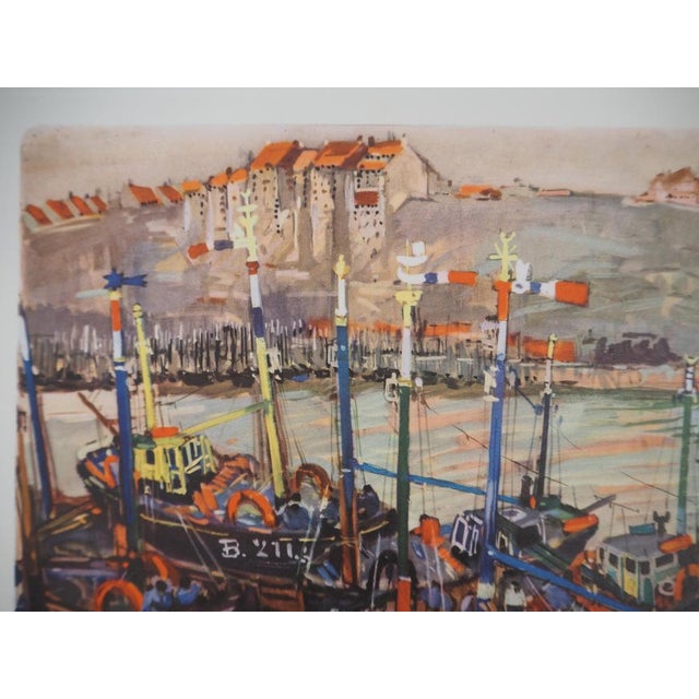 Mathurin Meheut, Brittany, The Artisanal Bunkering Flotilla, 1955, Color Photogravure For Sale - Image 6 of 9