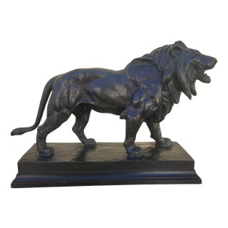 Alfred Barye, Alf Barye, Walking Lion, 1800s, Bronze For Sale