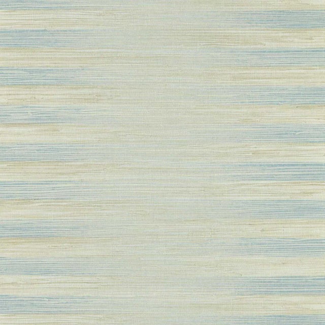 Zoffany Kensington Grasscloth Wallpaper in Indigo Wash - a Sample For Sale