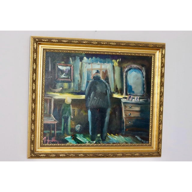 Göte Lundberg, Looking Through the Window, 1960s, Oil on Canvas, Framed For Sale - Image 7 of 11