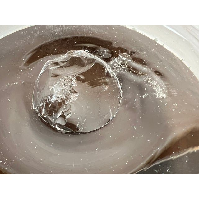 Post Mid Century Modern Handblown Murano Style "Donut" Cobalt Blue and Black Glass Vase For Sale - Image 9 of 9