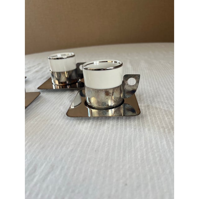 Mid-Century Modern Mid 20th Century Modern Wolff Demitasse Cup and Saucer Set - Set of 4 For Sale - Image 3 of 8