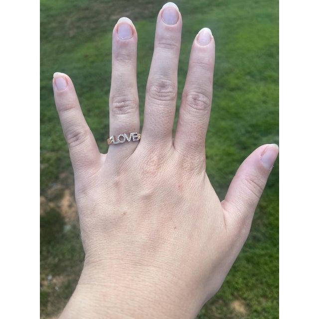 0.12ctw Diamond Love Band Ring, 14k Yellow Gold, Ring Size 7 For Sale In Greensboro - Image 6 of 6