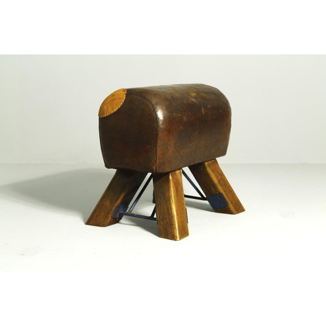 Leather Gym Seat by Jan Richter, Brno,1930s For Sale - Image 4 of 12