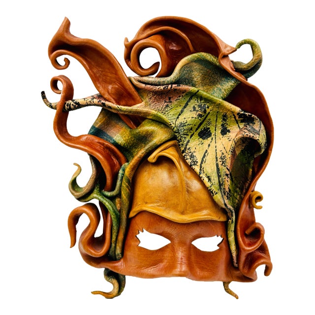 Intricate Mythological Maenad/Bacchae-Themed Handcrafted Leather Wall Sculpture For Sale