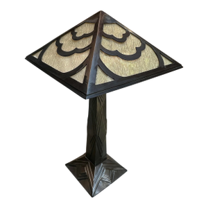 Vintage Arts and Crafts Style Metal and Threaded Glass Lamp
