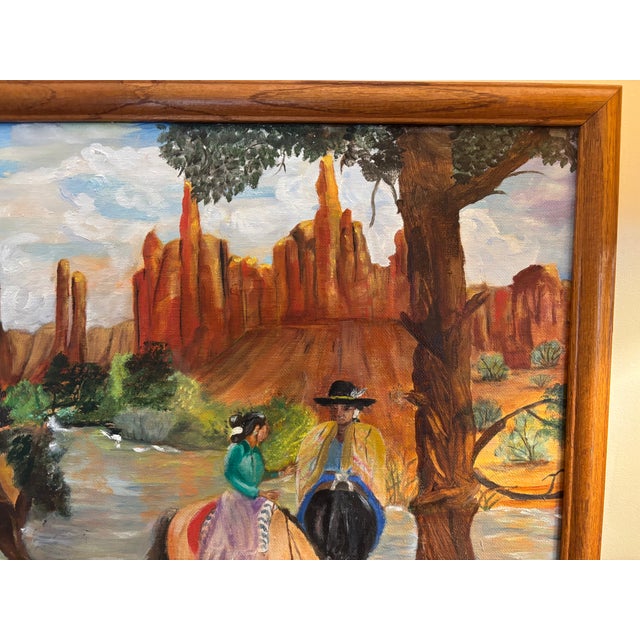Vintage Southwestern Painting, Signed and Framed For Sale In Greenville, SC - Image 6 of 10
